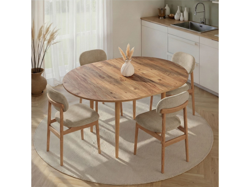 Tavolo da pranzo allungabile in legno "Viona" 100 x 100 x 75 cm - Pino Atlantico