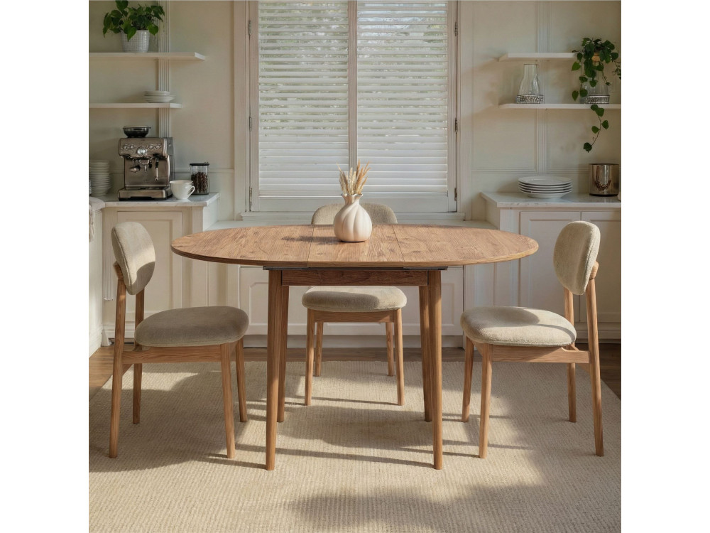 Tavolo da pranzo allungabile in legno "Viona" 100 x 100 x 75 cm - Pino Atlantico