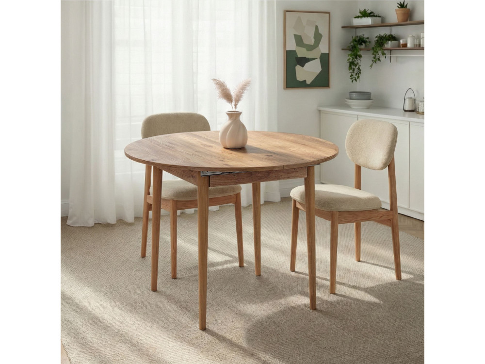 Tavolo da pranzo allungabile in legno "Viona" 100 x 100 x 75 cm - Pino Atlantico