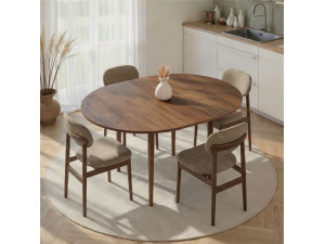 Tavolo da pranzo allungabile in legno "Viona" 100 x 100 x 75 cm - Noce Barok 2