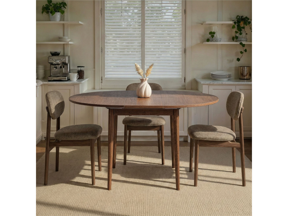 Tavolo da pranzo allungabile in legno "Viona" 100 x 100 x 75 cm - Noce Barok