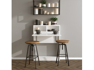 Tavolo da pranzo pieghevole in legno "Bracked" - 70 x 15 x 96 cm - Bianco 2