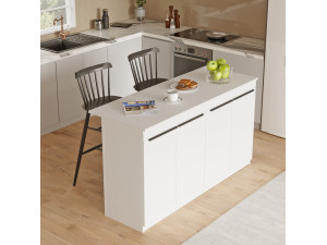 Tavolo da cucina in legno "Lark" - 160 x 60 x 90 cm - Bianco 2