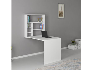 Bureau en bois "Sedir" - 90 x 59 x 154 cm - Bianco 2