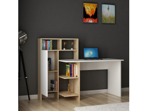 Scrivania in legno "Bugra" - 135 x 60 x 111 cm - Bianco 2