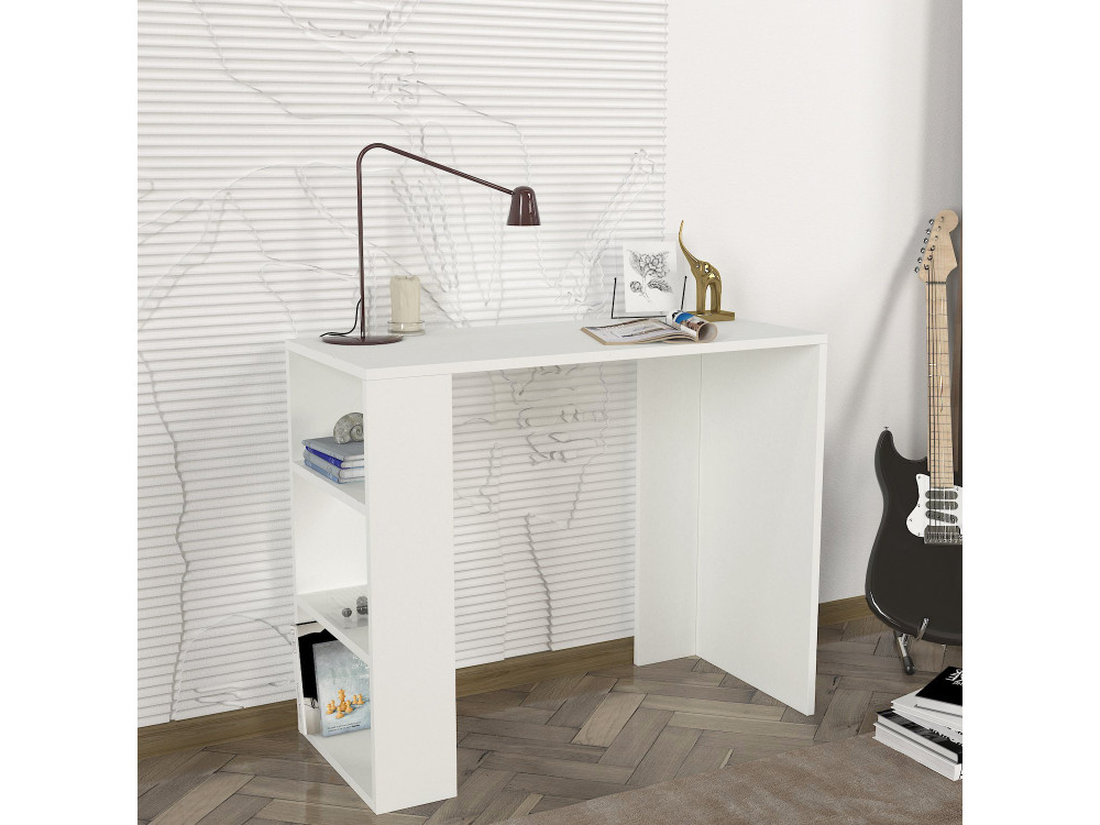 Scrivania in legno "Netenya" - 90 x 40 x 74 cm - Bianco