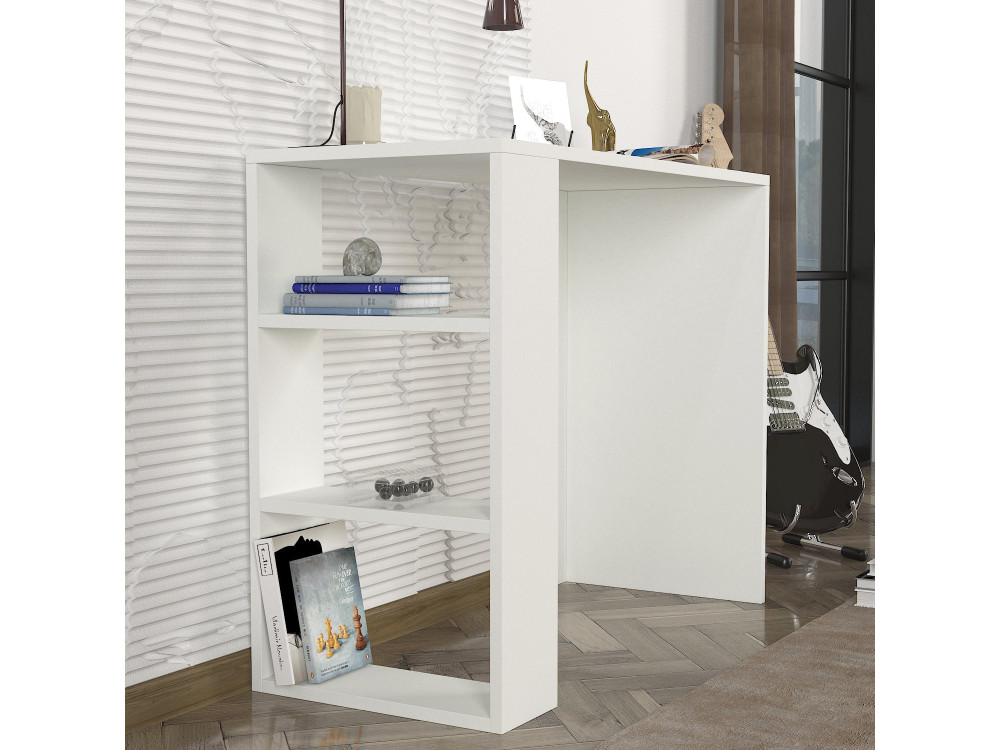 Scrivania in legno "Netenya" - 90 x 40 x 74 cm - Bianco