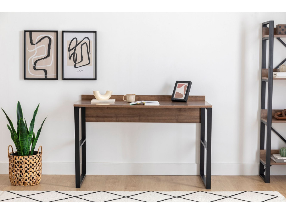 Scrivania in legno "Rana" - 120 x 75 x 60 cm - Noce, Nero