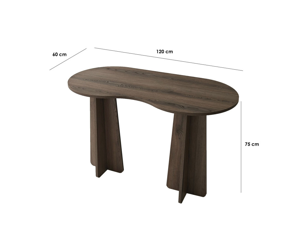 Scrivania "infinita" in legno 120 x 60 x 75 cm - Noce