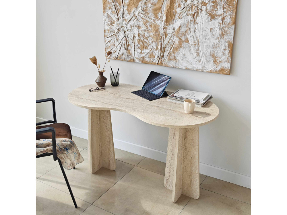 Scrivania "infinita" in legno 120 x 60 x 75 cm - Travertino
