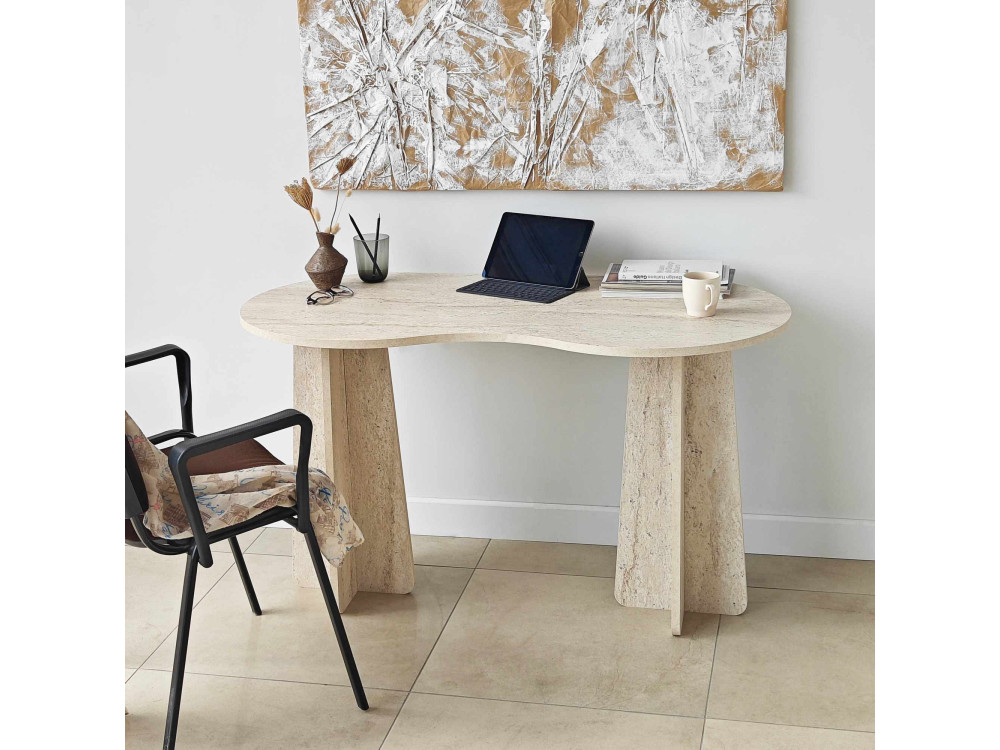Scrivania "infinita" in legno 120 x 60 x 75 cm - Travertino