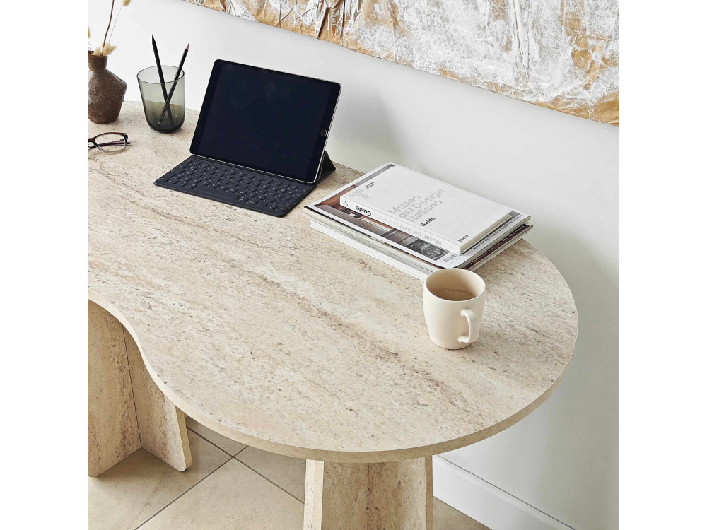 Scrivania "infinita" in legno 120 x 60 x 75 cm - Travertino