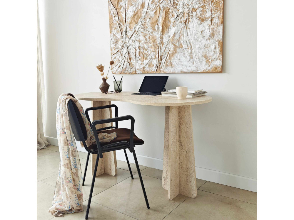 Scrivania "infinita" in legno 120 x 60 x 75 cm - Travertino