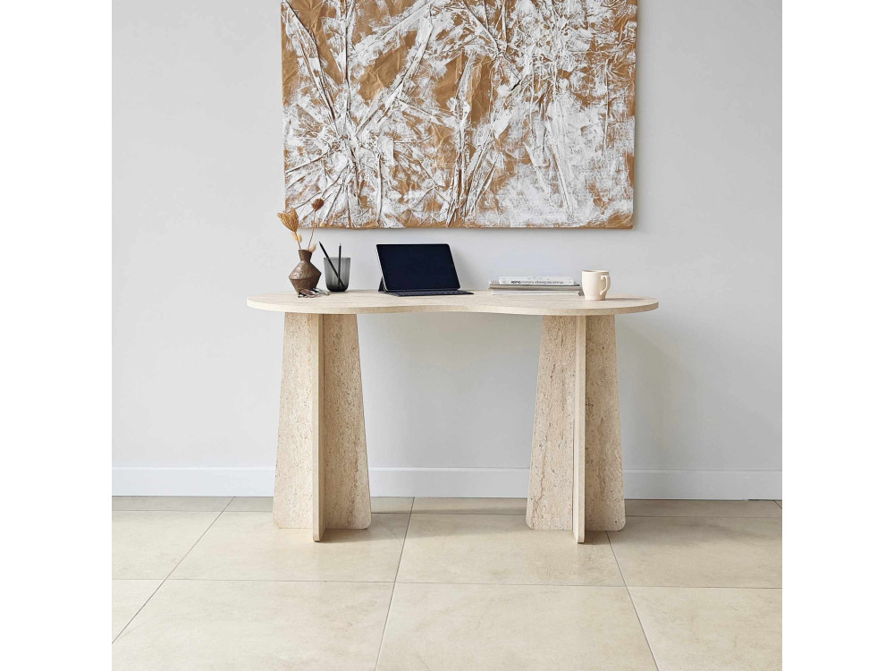 Scrivania "infinita" in legno 120 x 60 x 75 cm - Travertino