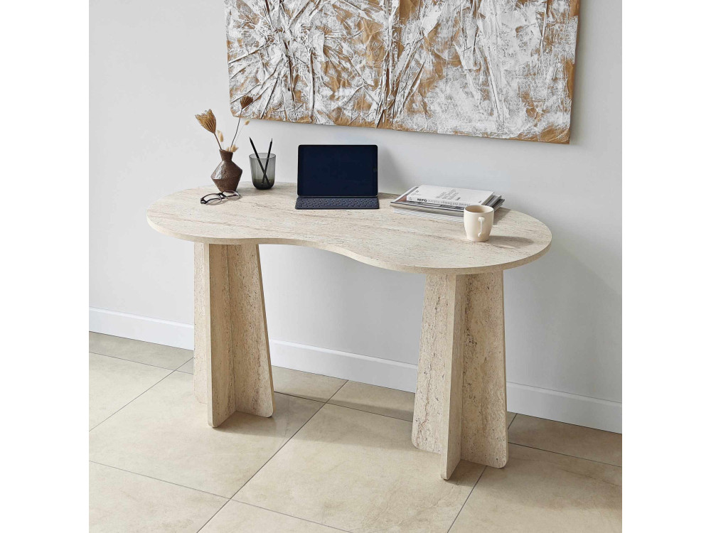 Scrivania "infinita" in legno 120 x 60 x 75 cm - Travertino