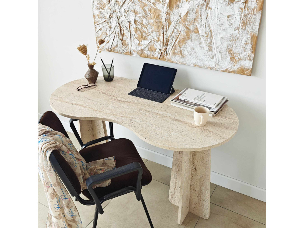 Scrivania "infinita" in legno 120 x 60 x 75 cm - Travertino