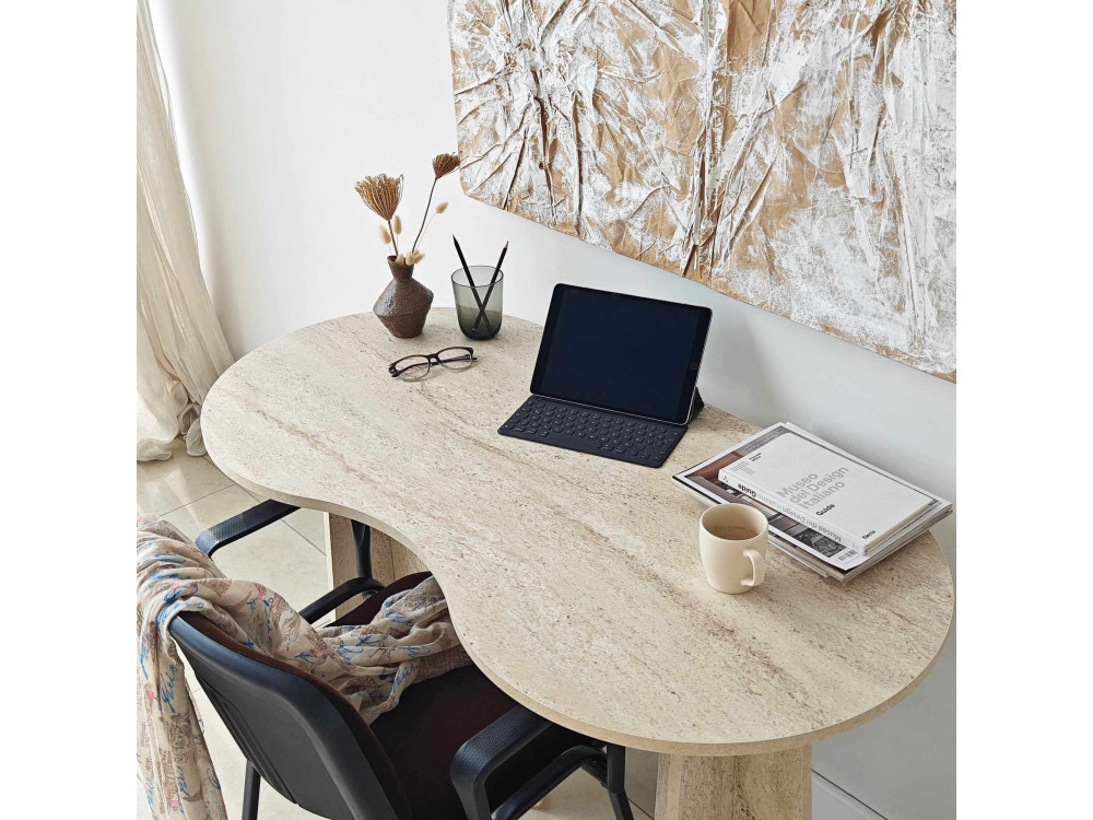 Scrivania "infinita" in legno 120 x 60 x 75 cm - Travertino