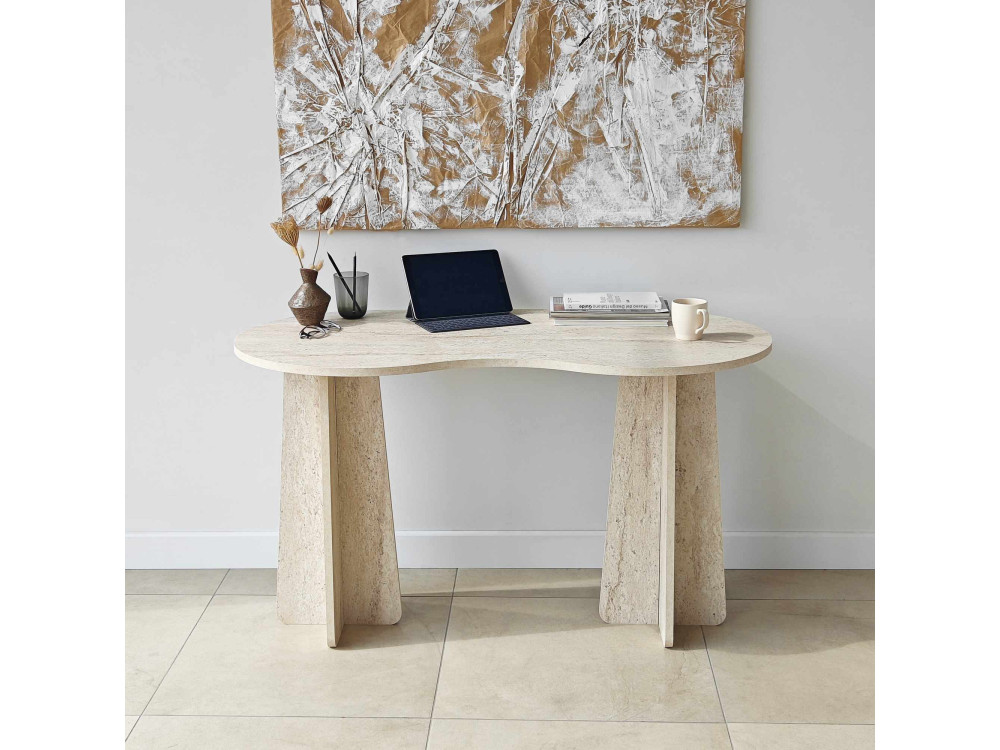 Scrivania "infinita" in legno 120 x 60 x 75 cm - Travertino
