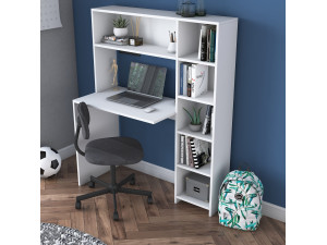 Scrivania in legno "Haham" 113 x 40 x 142 cm - Bianco 2