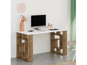 Scrivania in legno "Maze" 140 x 60 x 75 cm - Bianco 2