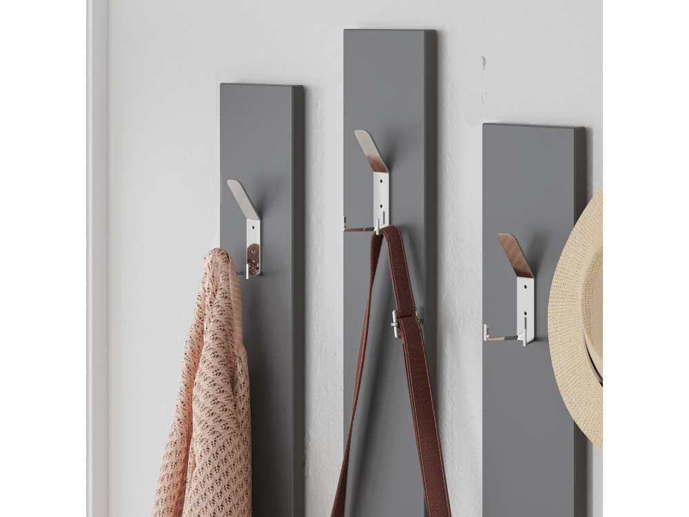 Mobile da ingresso "Ramda" con specchio in legno - 137 x 35 x 154 cm - Grigio antracite