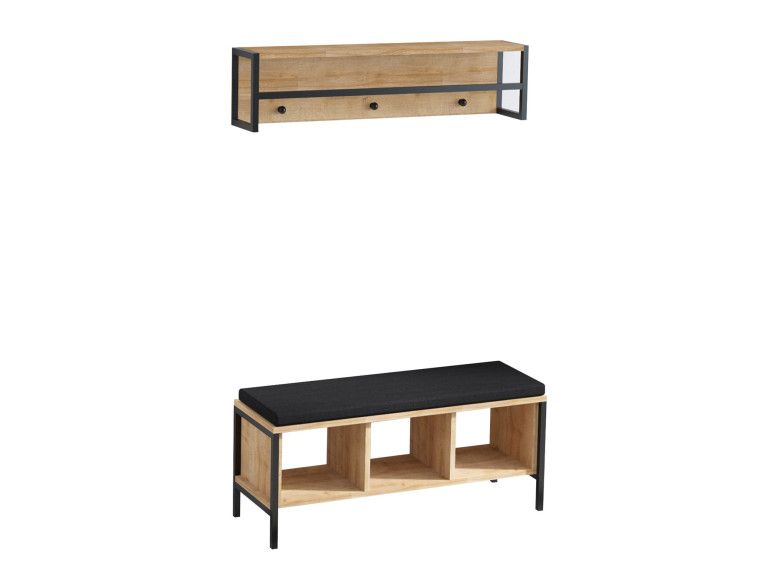 Mobile da corridoio "Shana" con seduta in legno - 100 x 35 x 43 cm - Beige
