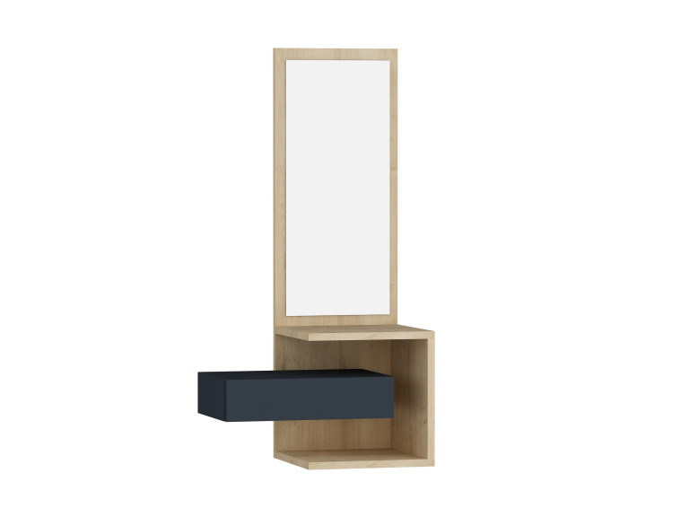 Mobile da corridoio in legno "Stella" - 49 x 31 x 90 cm - Rovere-Antracite