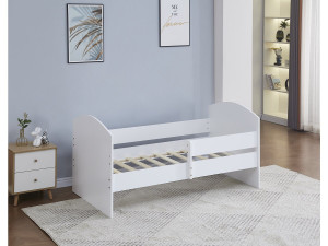 Letto per bambini "Victoria" con barriera - Legno - Bianco - 80 x 160 cm 2