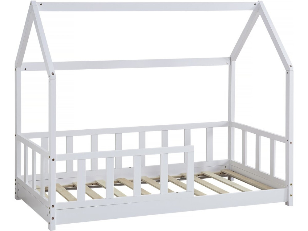 Letto a capanna in legno "Charlotte" - Bianco - 80 x 160 cm