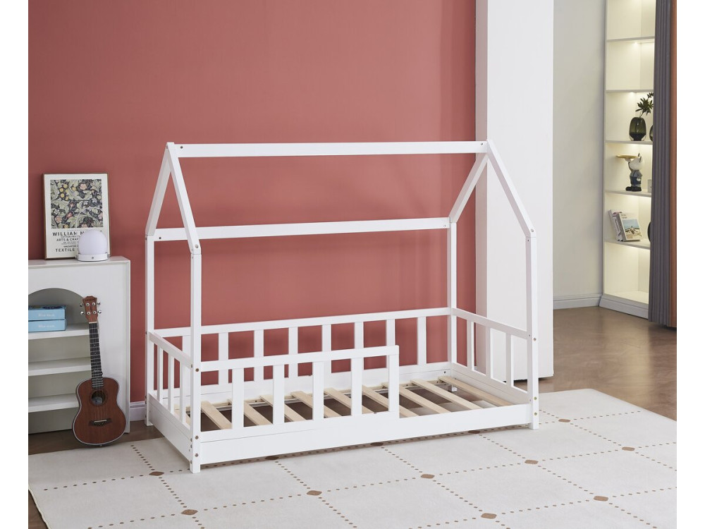 Letto a capanna in legno "Charlotte" - Bianco - 80 x 160 cm