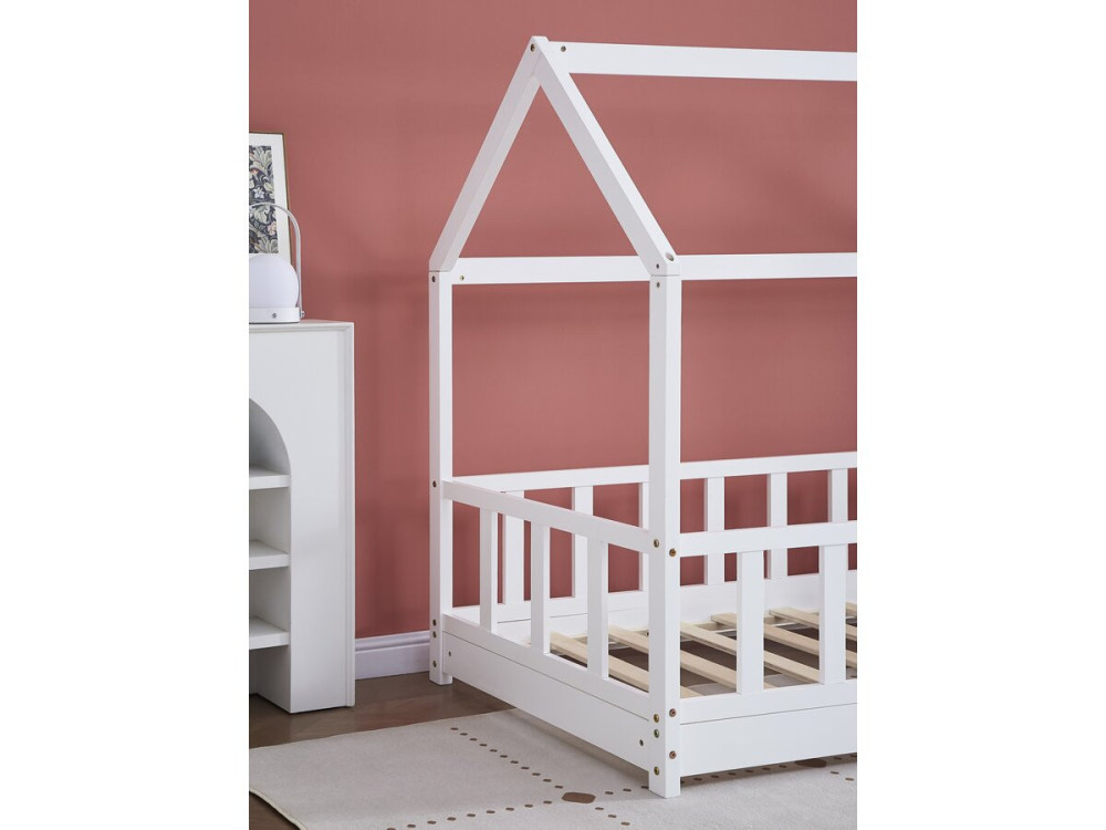 Letto a capanna in legno "Charlotte" - Bianco - 80 x 160 cm
