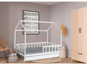 Letto a capanna per bambini "Paloma" con cassetto - 90 x 190 cm - Bianco 2