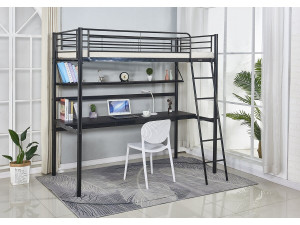 Letto a soppalco "Alona" - 90 x 190 cm - Nero 2