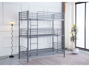 Letto a castello triplo in metallo “HAVIN” - 90 x 190 cm - Grigio 2