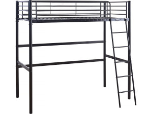 Letto a soppalco in metallo "Alora" - 90 x 190 cm - Nero
