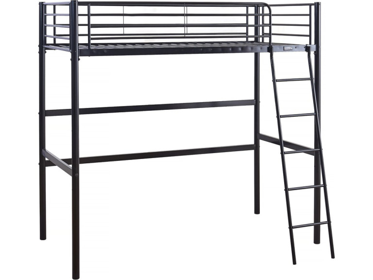 Letto a soppalco in metallo "Alora" - 90 x 190 cm - Nero