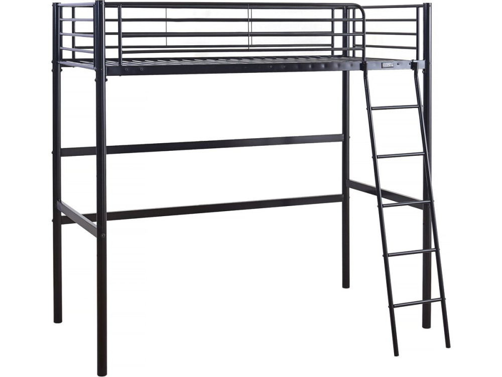 Letto a soppalco in metallo "Alora" - 90 x 190 cm - Nero
