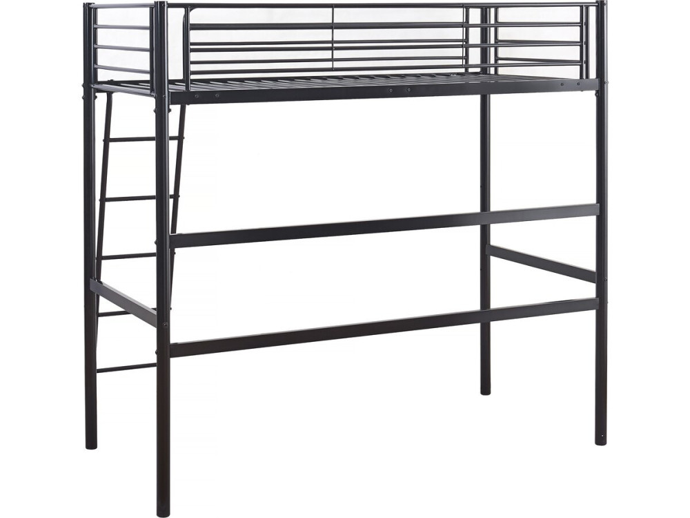 Letto a soppalco in metallo "Alora" - 90 x 190 cm - Nero