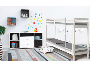 Letto a castello in legno per bambini "Lionel" 90 x 190 cm - Bianco 2