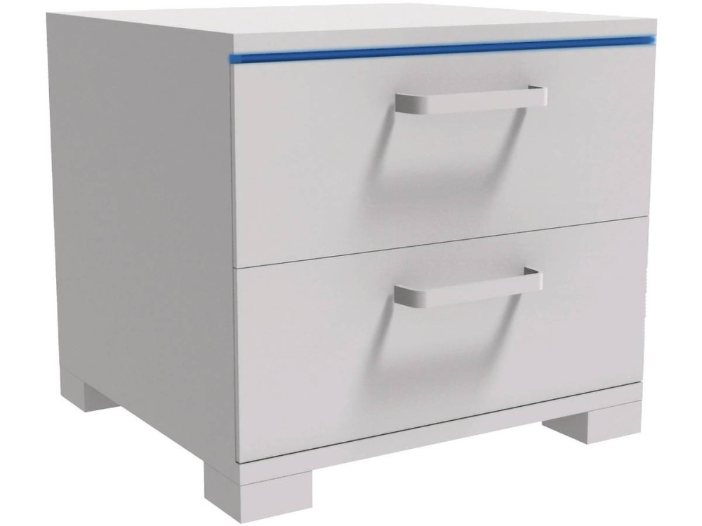Comodino con LED "Karina" - Bianco