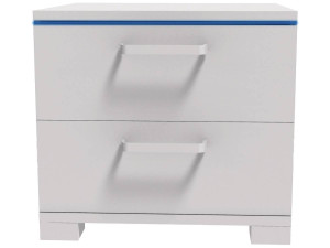 Comodino con LED "Karina" - Bianco 2