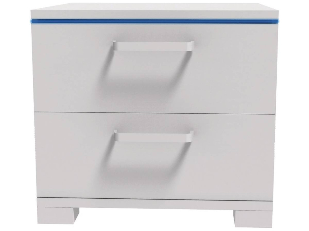 Comodino con LED "Karina" - Bianco