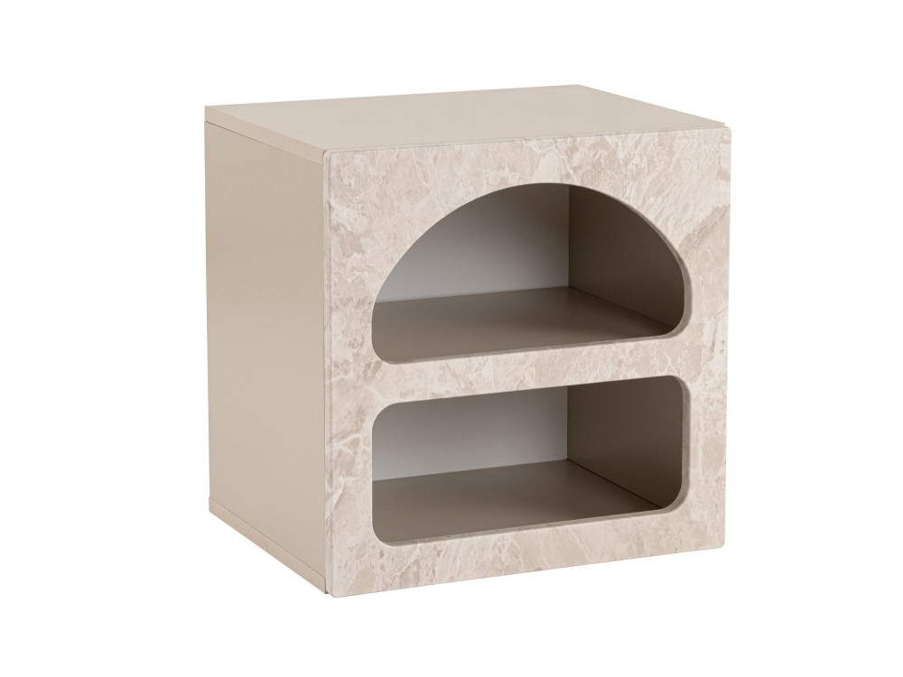 Comodino in legno "Lorin" 50 x 40 x 50 cm - marmo travertino