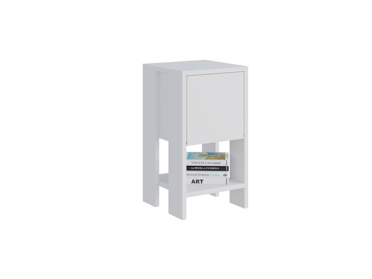 Comodino in legno "Ema" 30 x 30 x 55 cm - Bianco