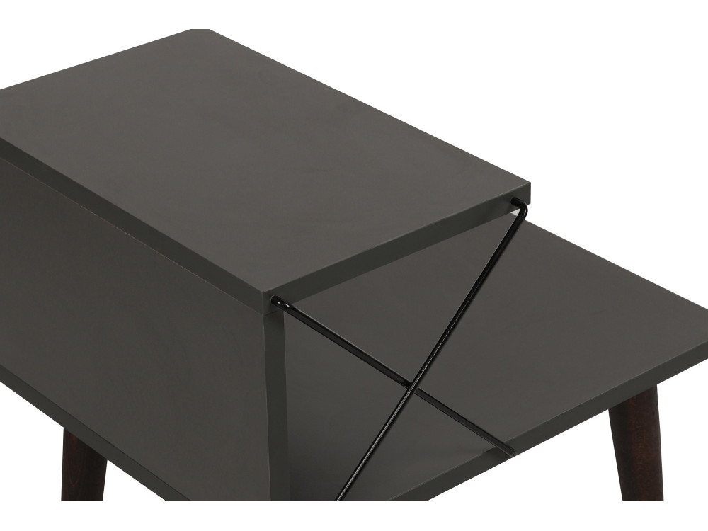 Comodino in legno "Cross" 50 x 40 x 55 cm - Antracite