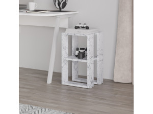 Comodino in legno "Lonie" 30 x 30 x 55 cm - marmo di Carrara 2