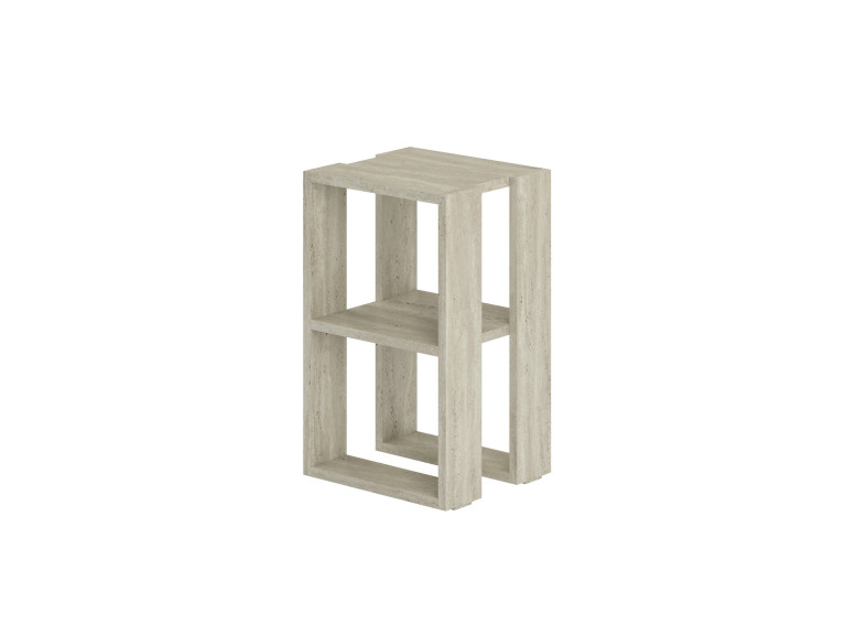Comodino in legno "Lonie" 30 x 30 x 55 cm - Travertino