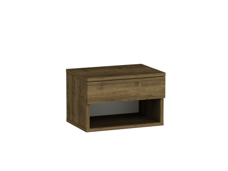 Comodino in legno "Ribes" - 45 x 32 x 29 cm - Marrone