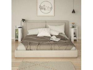 Set di 2 comodini in legno "Elos" - 25 x 27 x 60 cm - Bianco 2