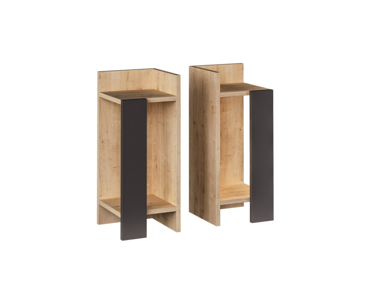 Set di 2 comodini in legno "Elos" - 25 x 27 x 60 cm - Marrone